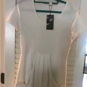 vFish Cross Front White dress